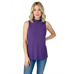 Limited Purple Sleeveless Ribbed Top Size L NWT